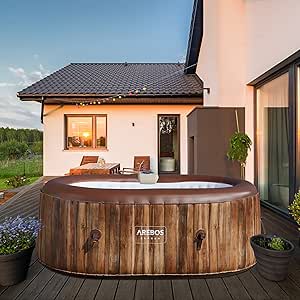 Spa Gonflable Arebos Ovale 190x120 cm – Détente à Deux avec 90 Jets de Massage