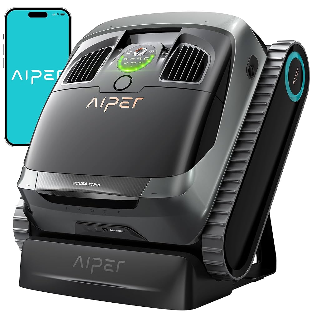 AIPER Scuba X1 Pro Max – Robot piscine sans fil avec 9 moteurs et 8 500 GPH